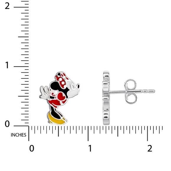 DISNEY STERLING SILVER Mickey & Minnie Mouse Mismatched Earrings Sterling/Enamel - Picture 4 of 11